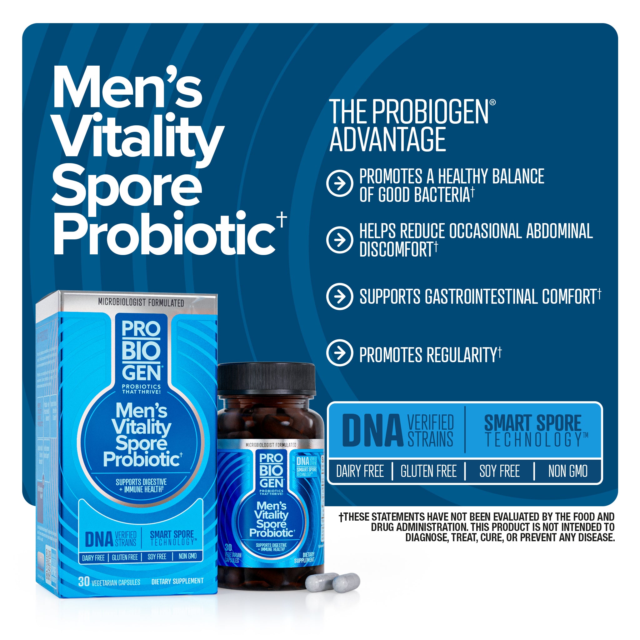 Probiogen® Men's Vitality Spore Probiotic Supplement