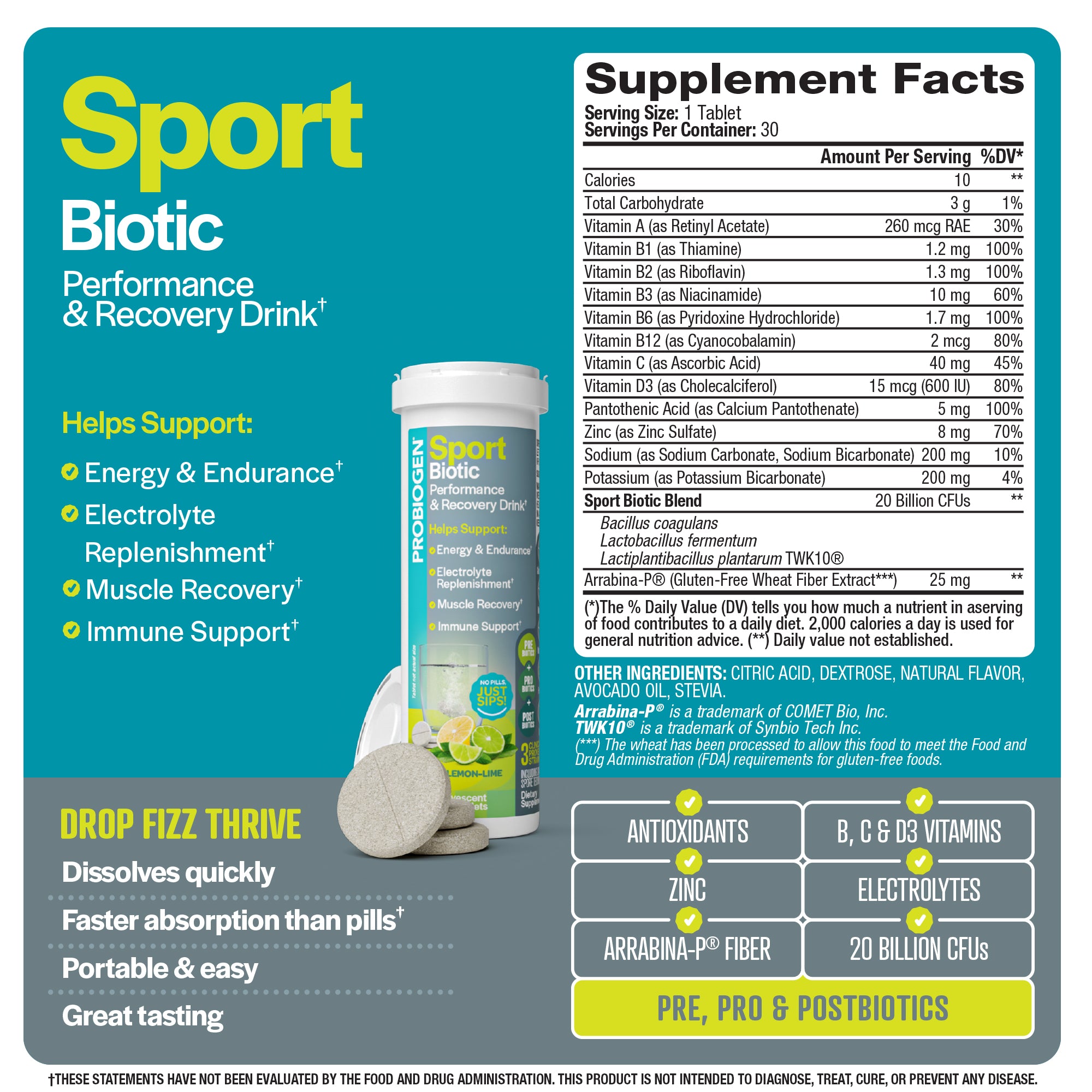 Probiogen® Sport Biotic Performance & Recovery Drink